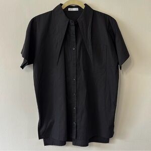 Grey Lab Black Pointed Dagger collar shirt